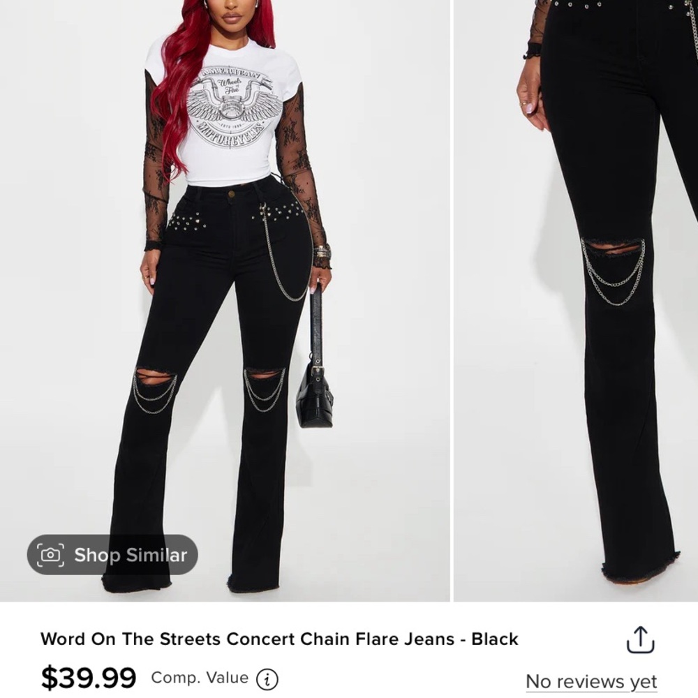 Black flare jeans